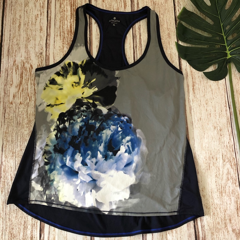Athleta Athletic Tank Top XL Flower Floral